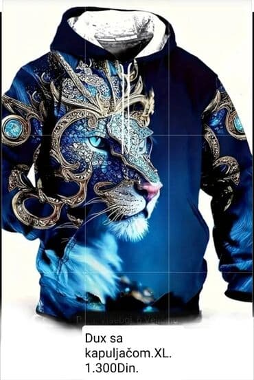 Duks, 2XL (EU 56), L (EU 52), XL (EU 54), bоја - Šareno, Sa kapuljačom na lalafo.rs Duks, 2XL (EU 56), L (EU 52), XL (EU 54), bоја - Šareno, Sa kapuljačom