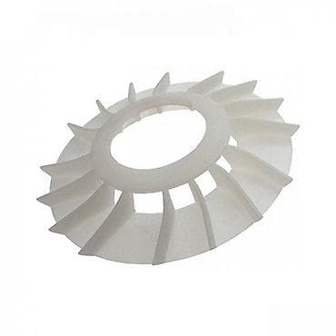 Ovaj predmet je beli plastični ventilator sa više lopatica, kružnog na lalafo.rs Ovaj predmet je beli plastični ventilator sa više lopatica, kružnog