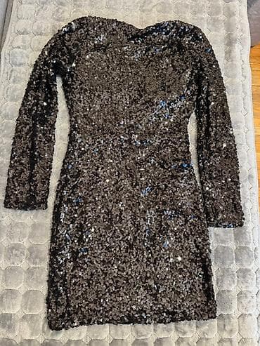 Šljokičasta mini haljina sa dugim rukavima i integrisanim na lalafo.rs — 2 Šljokičasta mini haljina sa dugim rukavima i integrisanim — 2