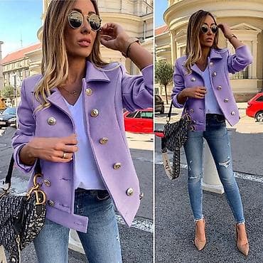 Elegantna ženska kratka jakna sa duplim kopčanjem - Model: strukirana na lalafo.rs — 3 Elegantna ženska kratka jakna sa duplim kopčanjem - Model: strukirana — 3