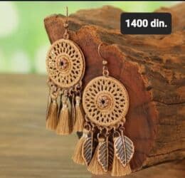 Boho viseće minđuše sa motivom hvatača snova. - Okrugli pleteni na lalafo.rs Boho viseće minđuše sa motivom hvatača snova. - Okrugli pleteni