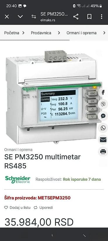 Schneider multimetar PM3250 novo. Multimetar schneider PM3250. ✨ Novo na lalafo.rs Schneider multimetar PM3250 novo. Multimetar schneider PM3250. ✨ Novo