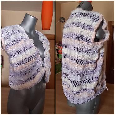 Pletena prsluk/bolero majica sa prugama u pastelnim tonovima (lila na lalafo.rs — 2 Pletena prsluk/bolero majica sa prugama u pastelnim tonovima (lila — 2