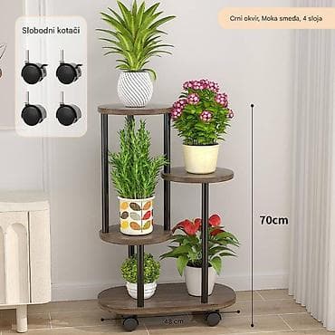 Stalak za biljke sa 4 nivoa na točkićima - Dimenzije: visina 70 cm na lalafo.rs Stalak za biljke sa 4 nivoa na točkićima - Dimenzije: visina 70 cm