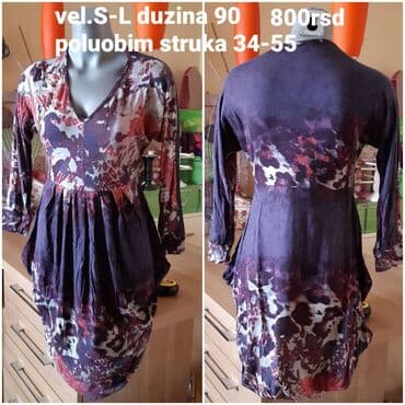 Haljina sa dugim rukavima i V-izrezom, zanimljivog na lalafo.rs Haljina sa dugim rukavima i V-izrezom, zanimljivog