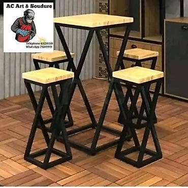 Set visokog barskog nameštaja – metal/drvo - Komplet obuhvata: 1 na lalafo.rs Set visokog barskog nameštaja – metal/drvo - Komplet obuhvata: 1