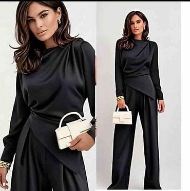 🔥Elegantna ženska komplet kombinacija – bluza i pantalone u crnoj na lalafo.rs — 1 🔥Elegantna ženska komplet kombinacija – bluza i pantalone u crnoj — 1