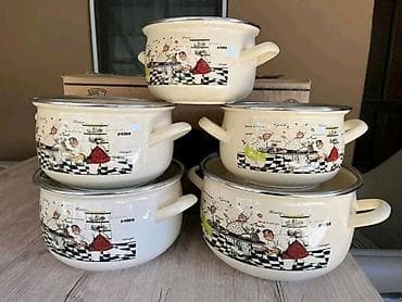 Set emajliranih šerpi – 5 kom - Materijal: čelik sa emajl premazom na lalafo.rs Set emajliranih šerpi – 5 kom - Materijal: čelik sa emajl premazom