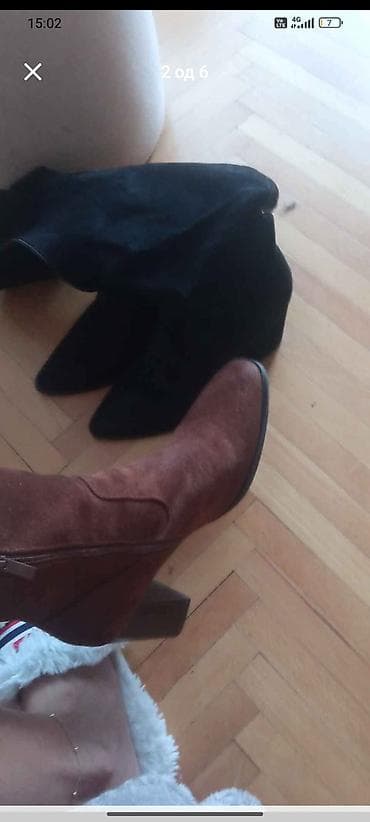 Ženske kratke čizme – braon, kaubojskog stila - Materijal: meka na lalafo.rs — 4 Ženske kratke čizme – braon, kaubojskog stila - Materijal: meka — 4