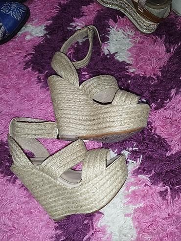 Bež espadrile sandale na punu platformu - Model: ženske sandale sa na lalafo.rs — 1 Bež espadrile sandale na punu platformu - Model: ženske sandale sa — 1