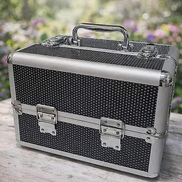 Elegantan i praktičan kofer za šminku u crnoj boji sa srebrnim na lalafo.rs — 3 Elegantan i praktičan kofer za šminku u crnoj boji sa srebrnim — 3