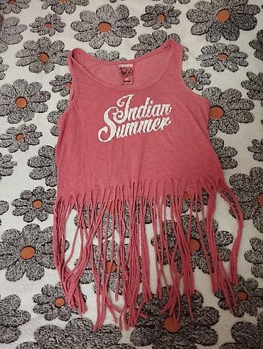 Majica bez rukava sa resama i natpisom. - Brend: Terranova - Model na lalafo.rs — 2 Majica bez rukava sa resama i natpisom. - Brend: Terranova - Model — 2