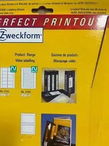 Cassettes, CDs & DVDs: Avery Zweckform Video Labels – Stick & Lift, No. 4742 - at lalafo.rs — 9 Cassettes, CDs & DVDs: Avery Zweckform Video Labels – Stick & Lift, No. 4742 - — 9