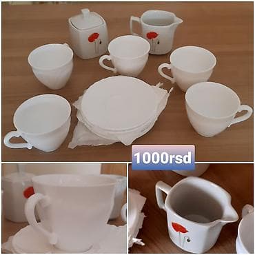 Porcelanski set za kafu/čaj – elegantan beli servis sa diskretnim na lalafo.rs Porcelanski set za kafu/čaj – elegantan beli servis sa diskretnim