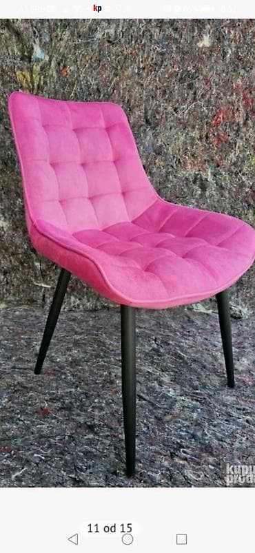 Moderna stolica sa tapaciranim sedištem i naslonom presvučenim mekim na lalafo.rs — 4 Moderna stolica sa tapaciranim sedištem i naslonom presvučenim mekim — 4