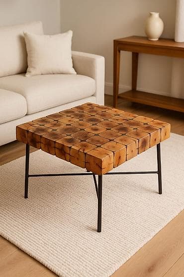 Furniture: Klub sto napravljen od starih korišćenih greda, Kompletan sto at lalafo.rs — 2 Furniture: Klub sto napravljen od starih korišćenih greda, Kompletan sto — 2