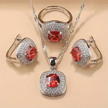 Jewellery sets: Komplet nakita – ogrlica, prsten i minđuše - Elegantni set od četiri at lalafo.rs — 1 Jewellery sets: Komplet nakita – ogrlica, prsten i minđuše - Elegantni set od četiri — 1