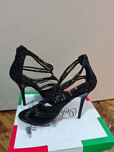 Crne ženske sandale na visoku potpeticu (stileto). Model sa više na lalafo.rs — 6 Crne ženske sandale na visoku potpeticu (stileto). Model sa više — 6