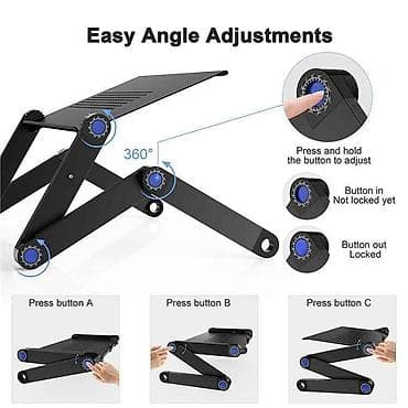 Prilagodljiv stočić/stalak za laptop sa hlađenjem - Ergonomski na lalafo.rs — 2 Prilagodljiv stočić/stalak za laptop sa hlađenjem - Ergonomski — 2