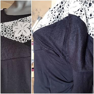 zenske broj: Crna ženska bluzica sa 3/4 rukavima i širokim izrezom. Gornji deo je at lalafo.rs — 3 zenske broj: Crna ženska bluzica sa 3/4 rukavima i širokim izrezom. Gornji deo je — 3