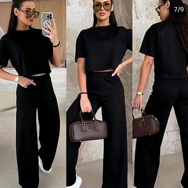 Pantalone i majica sirok komplet sa elastinom. Crna,tamno na lalafo.rs Pantalone i majica sirok komplet sa elastinom. Crna,tamno