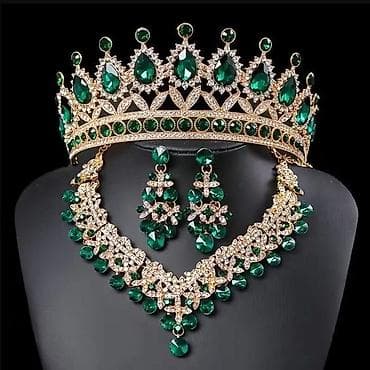 Set kruna + ogrlica + minđuše – luksuzni komplet za svečane prilike - na lalafo.rs — 3 Set kruna + ogrlica + minđuše – luksuzni komplet za svečane prilike - — 3