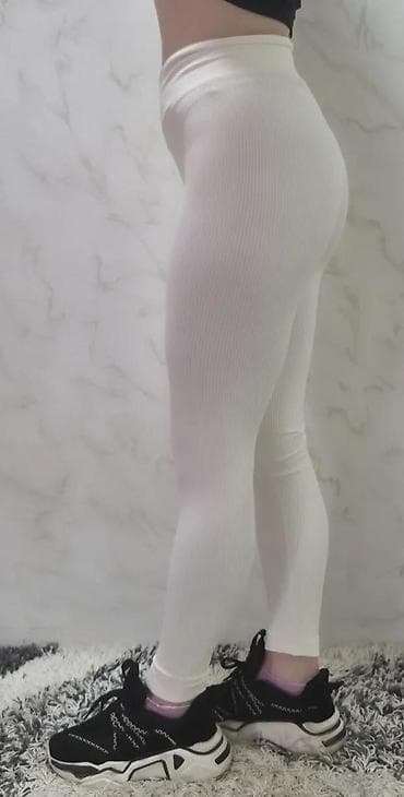 Leggings, Bike shorts: Ženske rebraste helanke – belo - Model sa V/“crossover” pojasom at lalafo.rs — 9 Leggings, Bike shorts: Ženske rebraste helanke – belo - Model sa V/“crossover” pojasom — 9