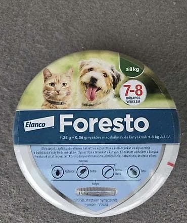 Foresto ogrlica za pse i mačke do 8 kg Zaštita do 7–8 meseci Počinje na lalafo.rs Foresto ogrlica za pse i mačke do 8 kg Zaštita do 7–8 meseci Počinje