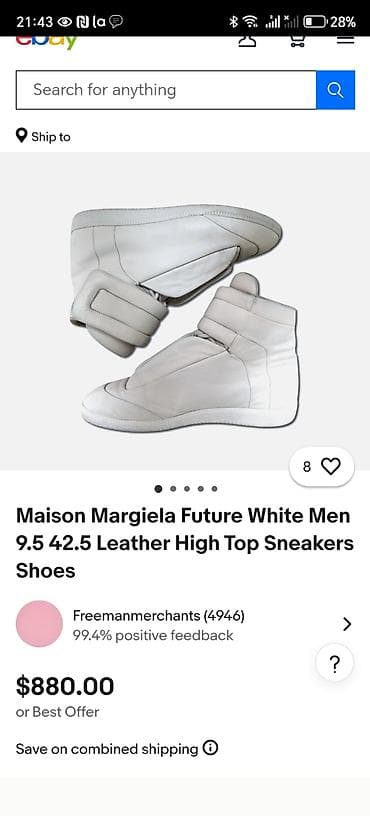Maison Margiela Future – bele muške patike visokog profila UG 30cm - at lalafo.rs — 4 Maison Margiela Future – bele muške patike visokog profila UG 30cm - — 4