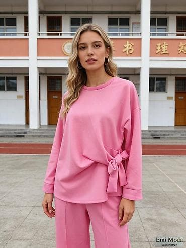 Damski komplet (bluza + pantalone) sa mašnom sa strane - Model: 22199 na lalafo.rs — 4 Damski komplet (bluza + pantalone) sa mašnom sa strane - Model: 22199 — 4