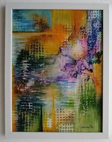 Uramljena umetnička slika na platnu 24x18cm rađena kombinacijom at lalafo.rs Uramljena umetnička slika na platnu 24x18cm rađena kombinacijom