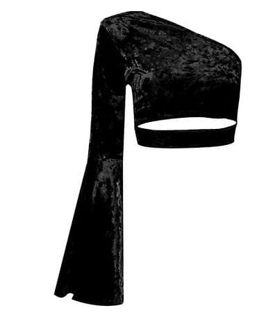 Bluza na jedan dug rukav plis sa elastinom crna boja na lalafo.rs Bluza na jedan dug rukav plis sa elastinom crna boja