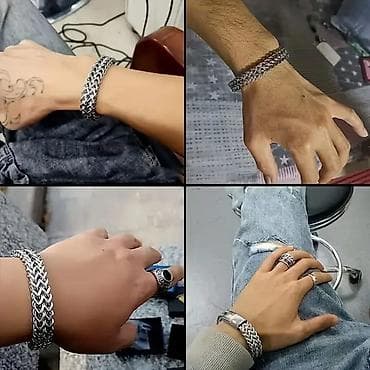 Muška narukvica od nerđajućeg čelika – pletena “Viking”/“kraljevski” at lalafo.rs — 4 Muška narukvica od nerđajućeg čelika – pletena “Viking”/“kraljevski” — 4
