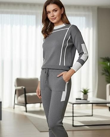 Ženski komplet – džemper i pantalone od meke pletenine - Boja na lalafo.rs — 4 Ženski komplet – džemper i pantalone od meke pletenine - Boja — 4