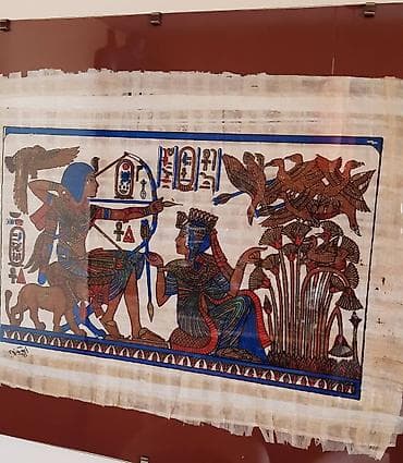 Egipatski papirus – slika u ramu - Motiv: stilizovana scena iz na lalafo.rs — 3 Egipatski papirus – slika u ramu - Motiv: stilizovana scena iz — 3