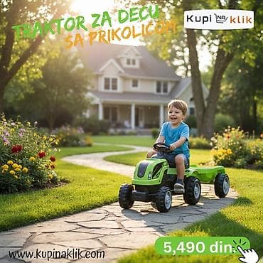 Dečiji traktor sa prikolicom – pedalan - Dizajniran za vožnju na na lalafo.rs — 6 Dečiji traktor sa prikolicom – pedalan - Dizajniran za vožnju na — 6