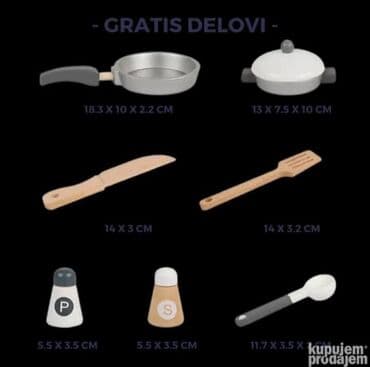 Dečije kuhinje: M. 09. Drvena kuhinjica za decu Dimenzije: 80x30x60cm Cena: 12400din na lalafo.rs — 5 Dečije kuhinje: M. 09. Drvena kuhinjica za decu Dimenzije: 80x30x60cm Cena: 12400din — 5