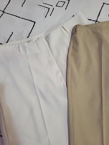 pantalone gina benotti: Dve ženske elegantne pantalone – jedan par u bež, drugi u beloj boji na lalafo.rs — 2 pantalone gina benotti: Dve ženske elegantne pantalone – jedan par u bež, drugi u beloj boji — 2