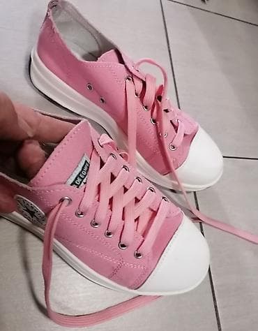 Ružičaste patike – platnene casual patike sa belim gumiranim vrhom i na lalafo.rs — 4 Ružičaste patike – platnene casual patike sa belim gumiranim vrhom i — 4