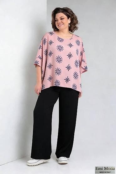 Bluzica oversize kroja sa printom - Model: široka tunika/bluza sa na lalafo.rs — 2 Bluzica oversize kroja sa printom - Model: široka tunika/bluza sa — 2