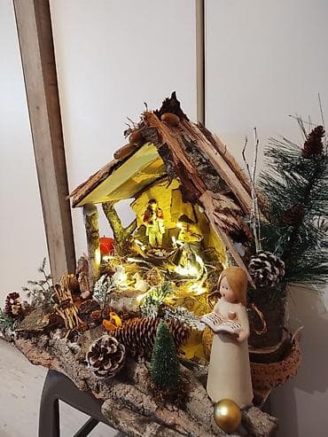 Ručno rađena božićna jaslica sa rasvetom - Detaljna maketa na lalafo.rs — 2 Ručno rađena božićna jaslica sa rasvetom - Detaljna maketa — 2