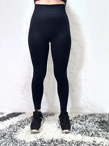 Leggings, Bike shorts: Crne ženske helanke sa visokim strukom - Klasičan, potpuno crn model at lalafo.rs — 1 Leggings, Bike shorts: Crne ženske helanke sa visokim strukom - Klasičan, potpuno crn model — 1