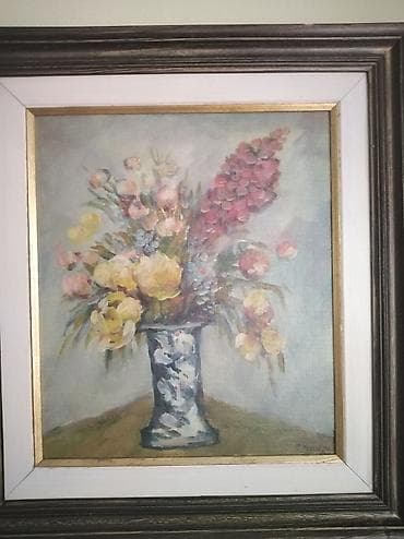 Umetnička slika ulje na platnu Cveće u vazi Autor S. Jalić 1991. god at lalafo.rs — 7 Umetnička slika ulje na platnu Cveće u vazi Autor S. Jalić 1991. god — 7