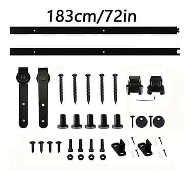 Set okova za klizna vrata (barn door stil) – 183 cm / 72 in - na lalafo.rs — 3 Set okova za klizna vrata (barn door stil) – 183 cm / 72 in - — 3