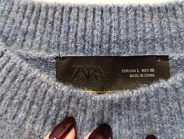 Plavi pleteni džemper sa okruglim izrezom - Boja: prigušeno plava na lalafo.rs — 4 Plavi pleteni džemper sa okruglim izrezom - Boja: prigušeno plava — 4