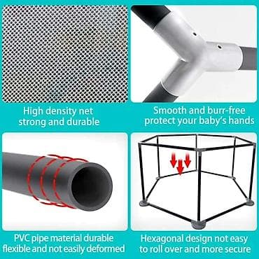 Sestougaona ogradica za bebe Dostupne boje : siva, plava i roze Cena na lalafo.rs — 5 Sestougaona ogradica za bebe Dostupne boje : siva, plava i roze Cena — 5