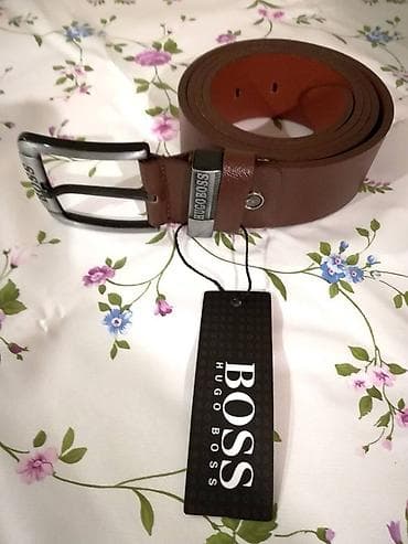 Novi muski kozni markirani kais Hugo Boss u braon boji. Zemlja porekla na lalafo.rs — 4 Novi muski kozni markirani kais Hugo Boss u braon boji. Zemlja porekla — 4