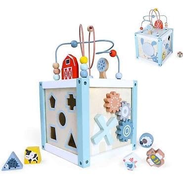 Drvena edukativna kocka – višenamenska motorika - Velika aktivna na lalafo.rs Drvena edukativna kocka – višenamenska motorika - Velika aktivna