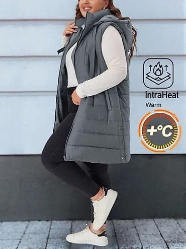 Duga ženska pufna prsluk-jakna sa kapuljačom - Model: produženi na lalafo.rs — 6 Duga ženska pufna prsluk-jakna sa kapuljačom - Model: produženi — 6