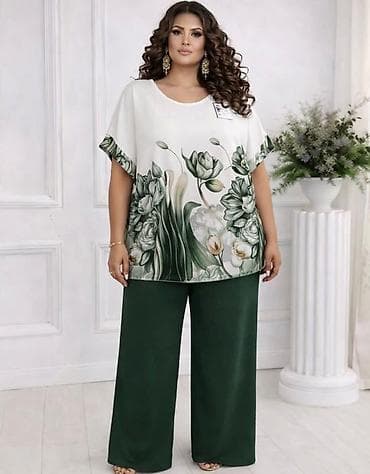 Damski komplet โ ลกiroke pantalone i bluzica sa floralnim printom - na lalafo.rs Damski komplet โ ลกiroke pantalone i bluzica sa floralnim printom -